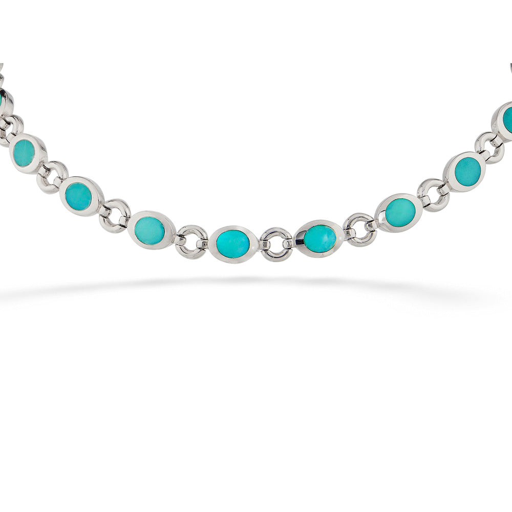 Sterling Silver & Turquoise Bracelet by Acleoni