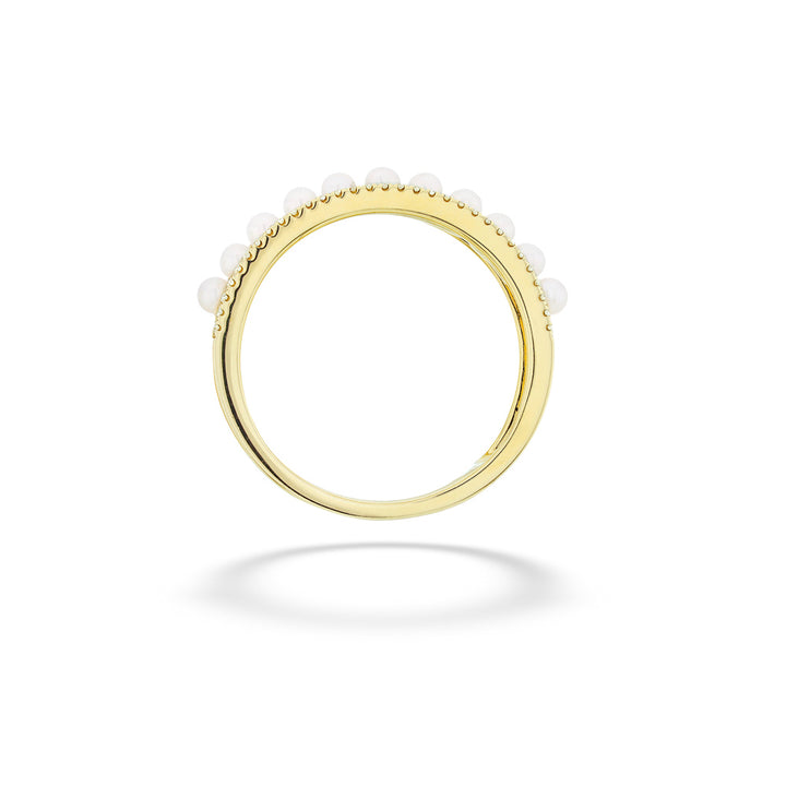 14K Gold Pearls and Diamond Ring by Shy Creation