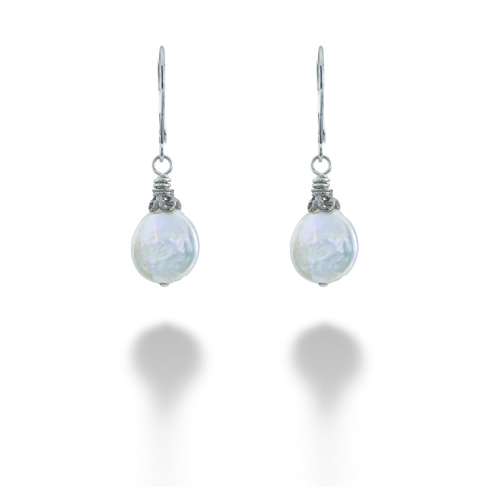 Coin Pearl Drop Earrings by Anatoli