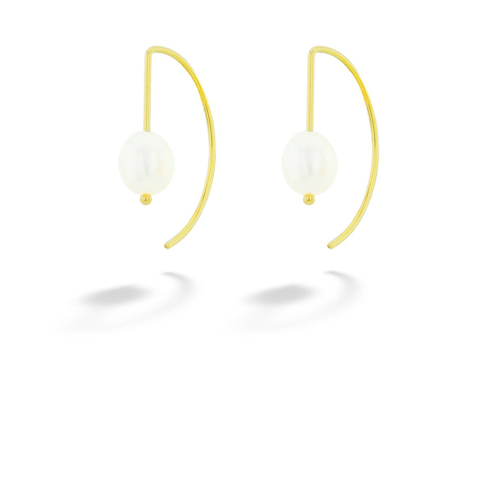 Freshwater Pearl Accented Threader Earrings