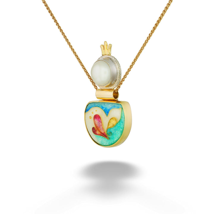Mabe Pearl and Enamel Pendant by Katrin Wolf