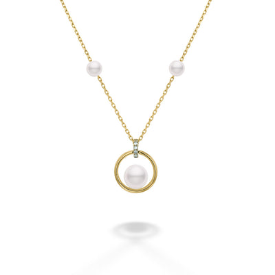 Fresh Water Pearl & Diamond Necklace
