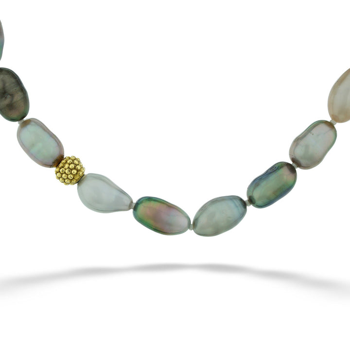 Tahitian Keshi Pearl & Gold Chelsea Beaded Necklace by Lauren K.