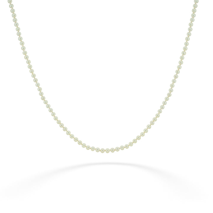 Strand of 5.5mm Cultured Akoya Pearls with "Corregated" Texture Pearl Clasp 25"
