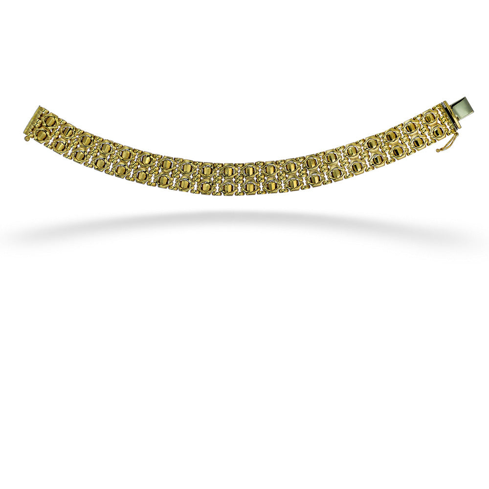 14K Yellow Gold Modified Panther Link Bracelet