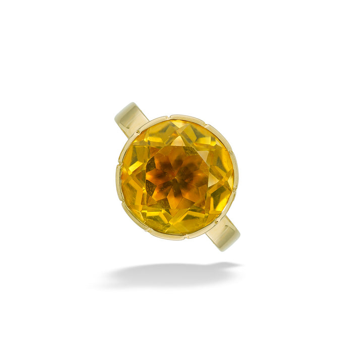 Bezel Set Citrine Solitaire Ring