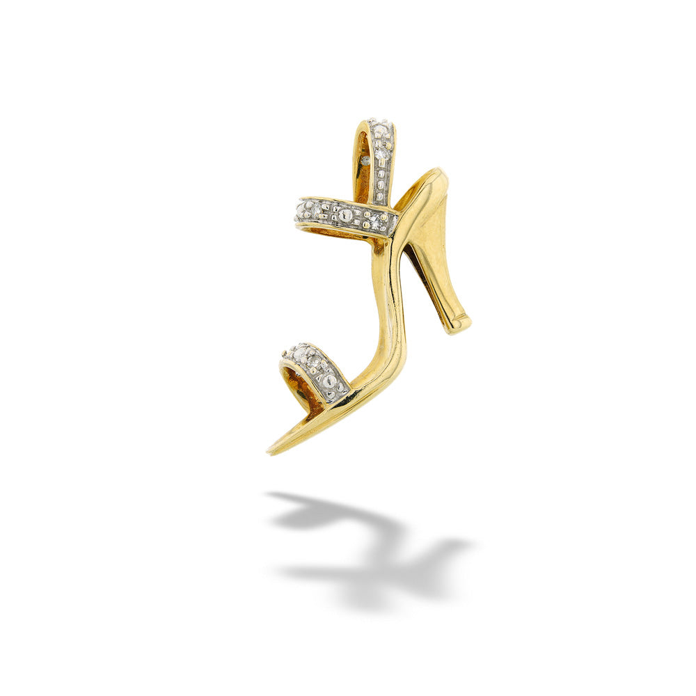14K yellow gold high heel charm