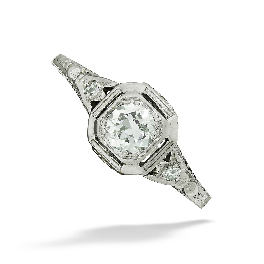 Old Euro Cut Diamond Vintage Ring