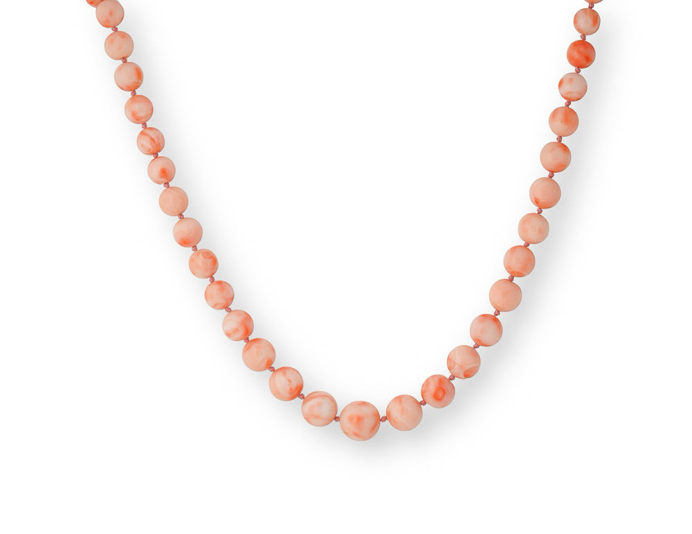Vintage Angel Skin Coral Bead Necklace