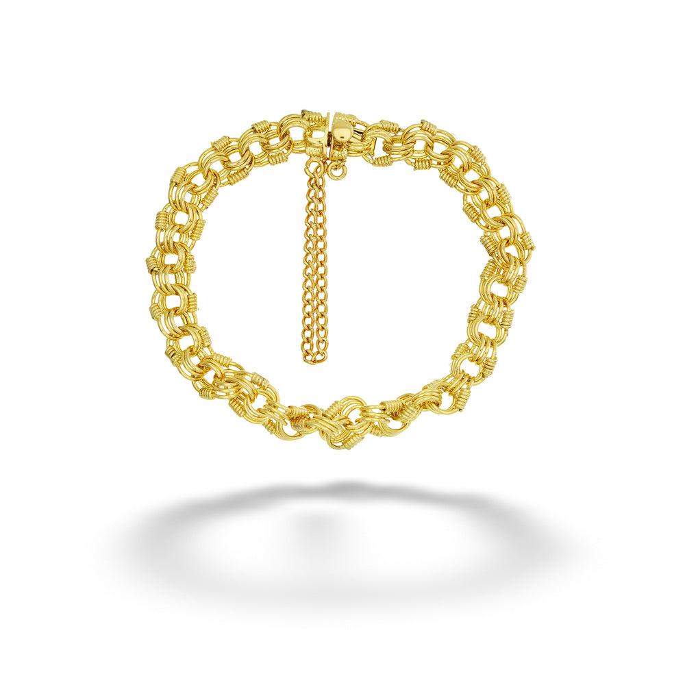 Charm Link Textured Estate Bracelet