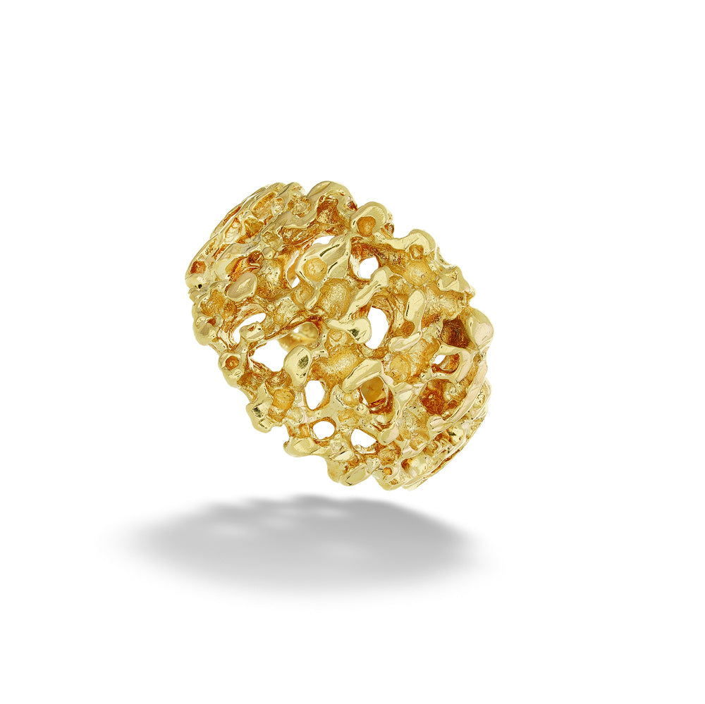 14K Yellow Gold Tapered Nugget Style Estate Ring