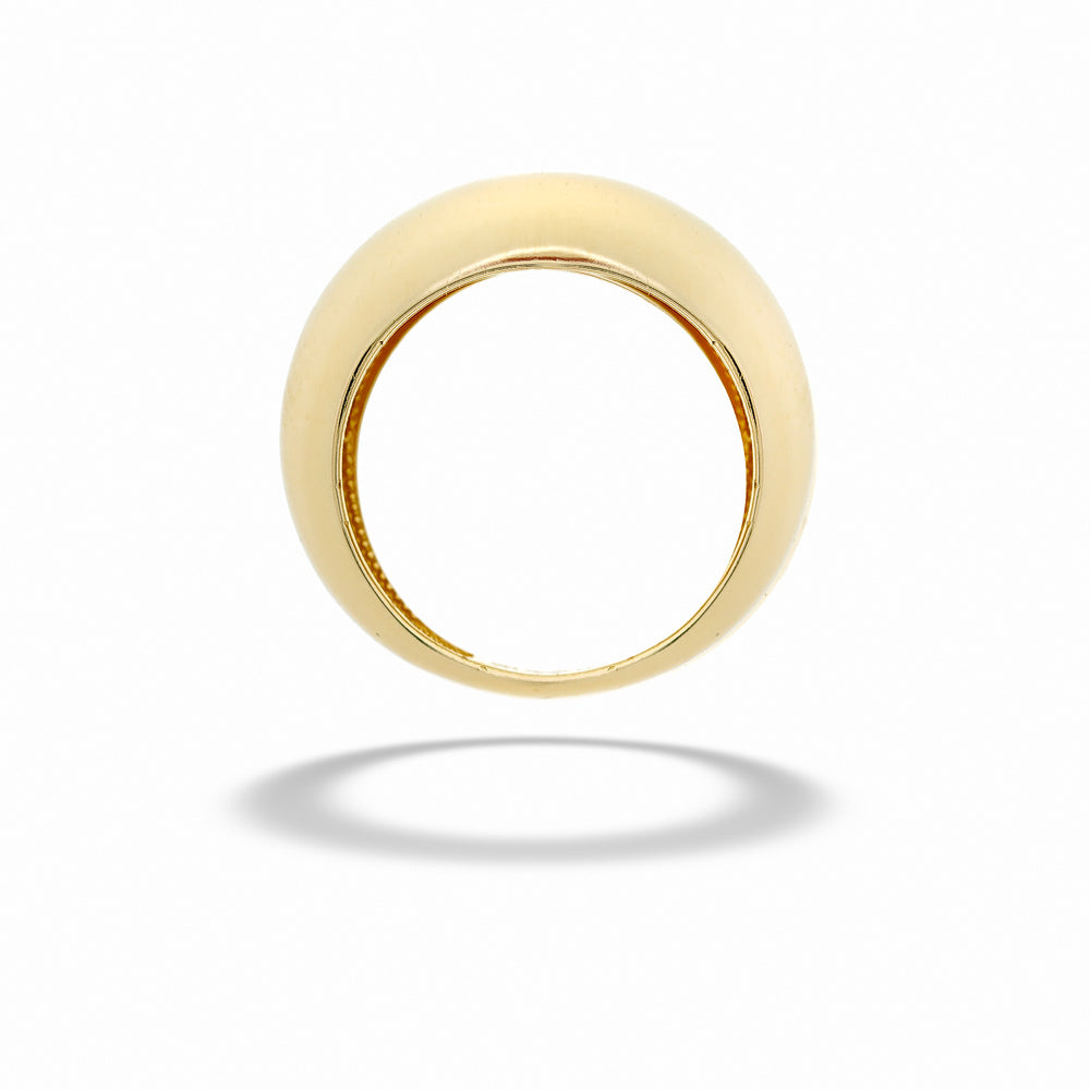 Gold ring on a white background 14K Gold Domed Puff Ring