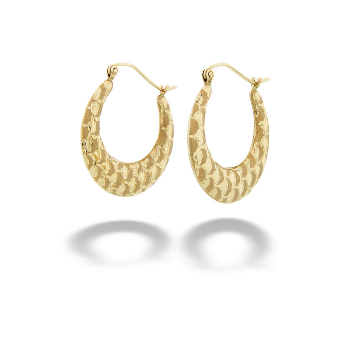14K Yellow Gold Graduated Hoop Earring