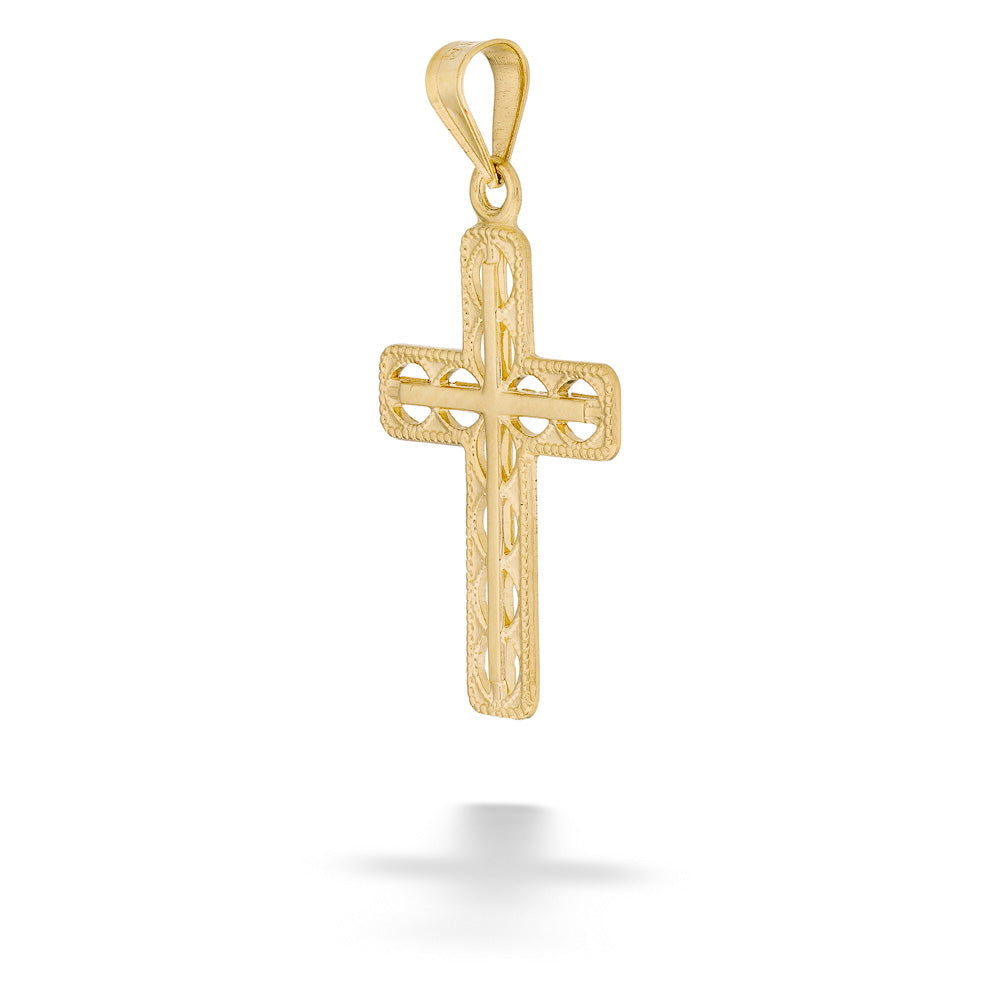 14ky Fancy Design Cross Pendant