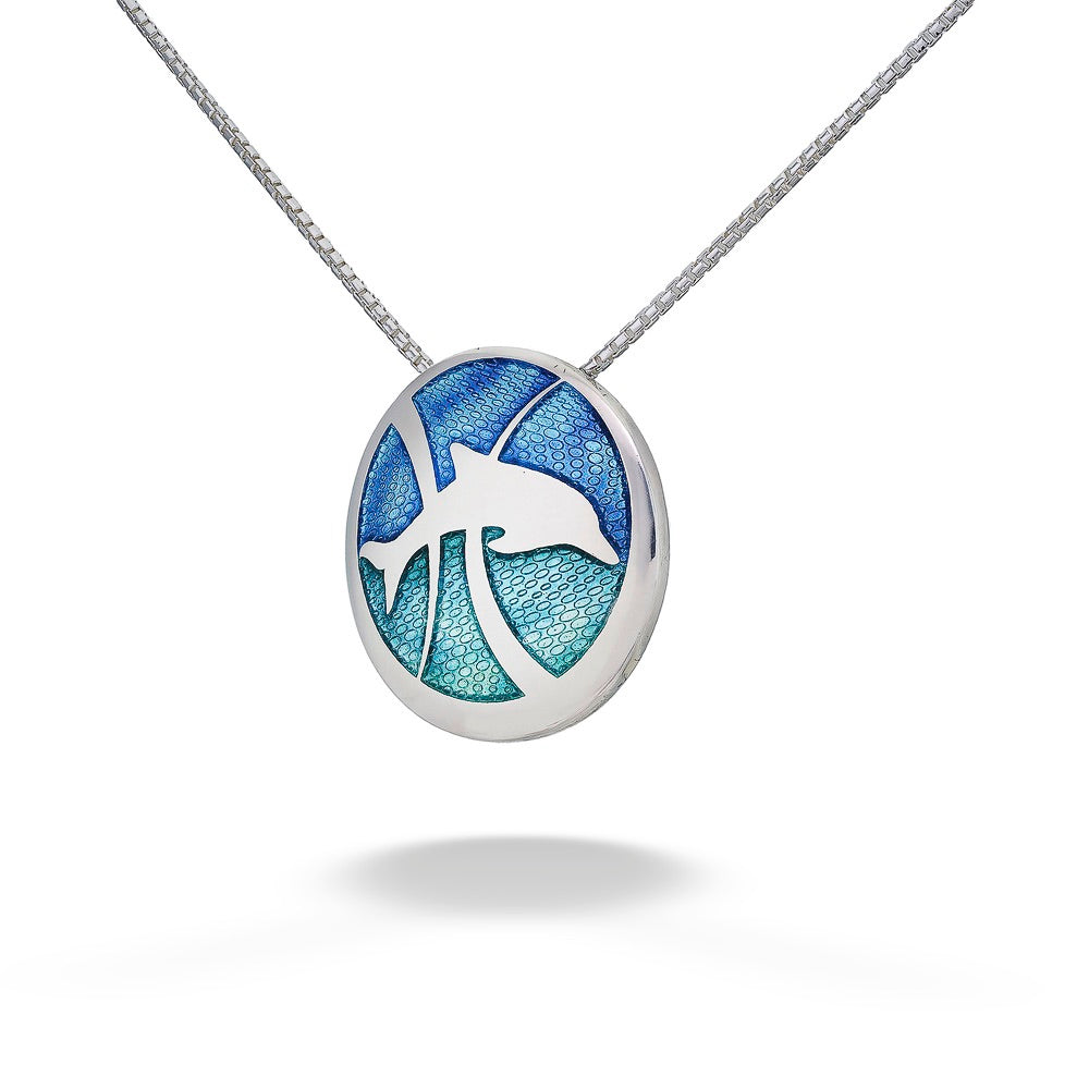 Dolphin Champlevé Pendant by Heart, Hand & Fire