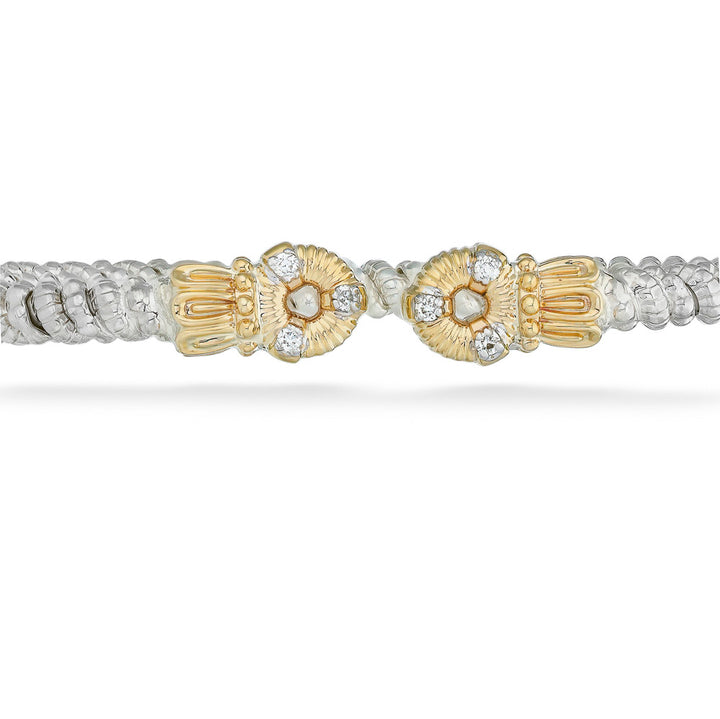 Two-Tone Diamond Open Bangle Bracelet by Vahan