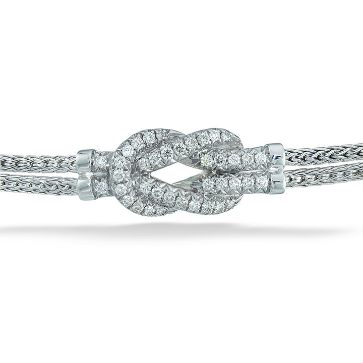 Sterling Silver & Diamond Double Row Love Knot Bracelet by John Hardy