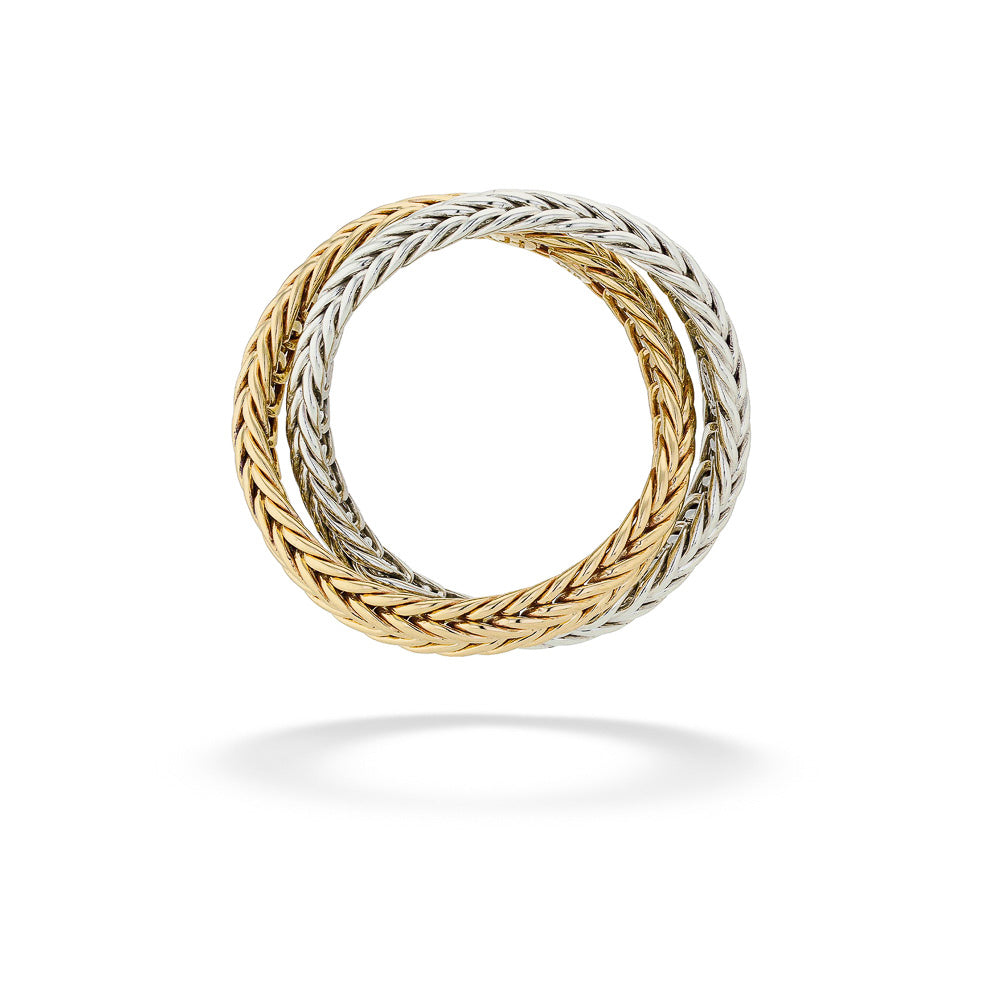 Mixed-Metal Chain Crossover Ring by John Hardy