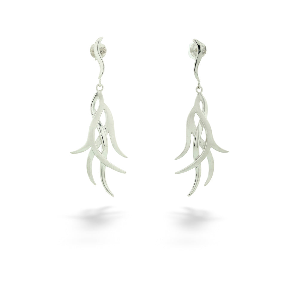 Silver Roots Earrings by Jorge Revilla