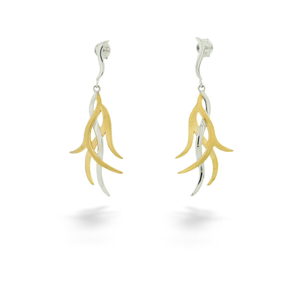 Silver & 18kt Vermeil Roots Earrings by Jorge Revilla
