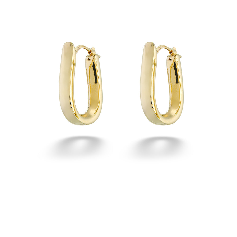 Gold hoop earrings on a white background Equestrian Hoops by Miss Mimi 