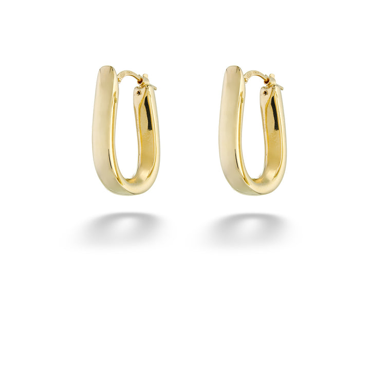 Gold hoop earrings on a white background Equestrian Hoops by Miss Mimi 