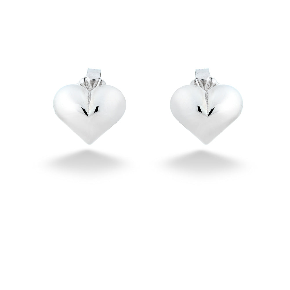 Puffed Heart Stud Earrings