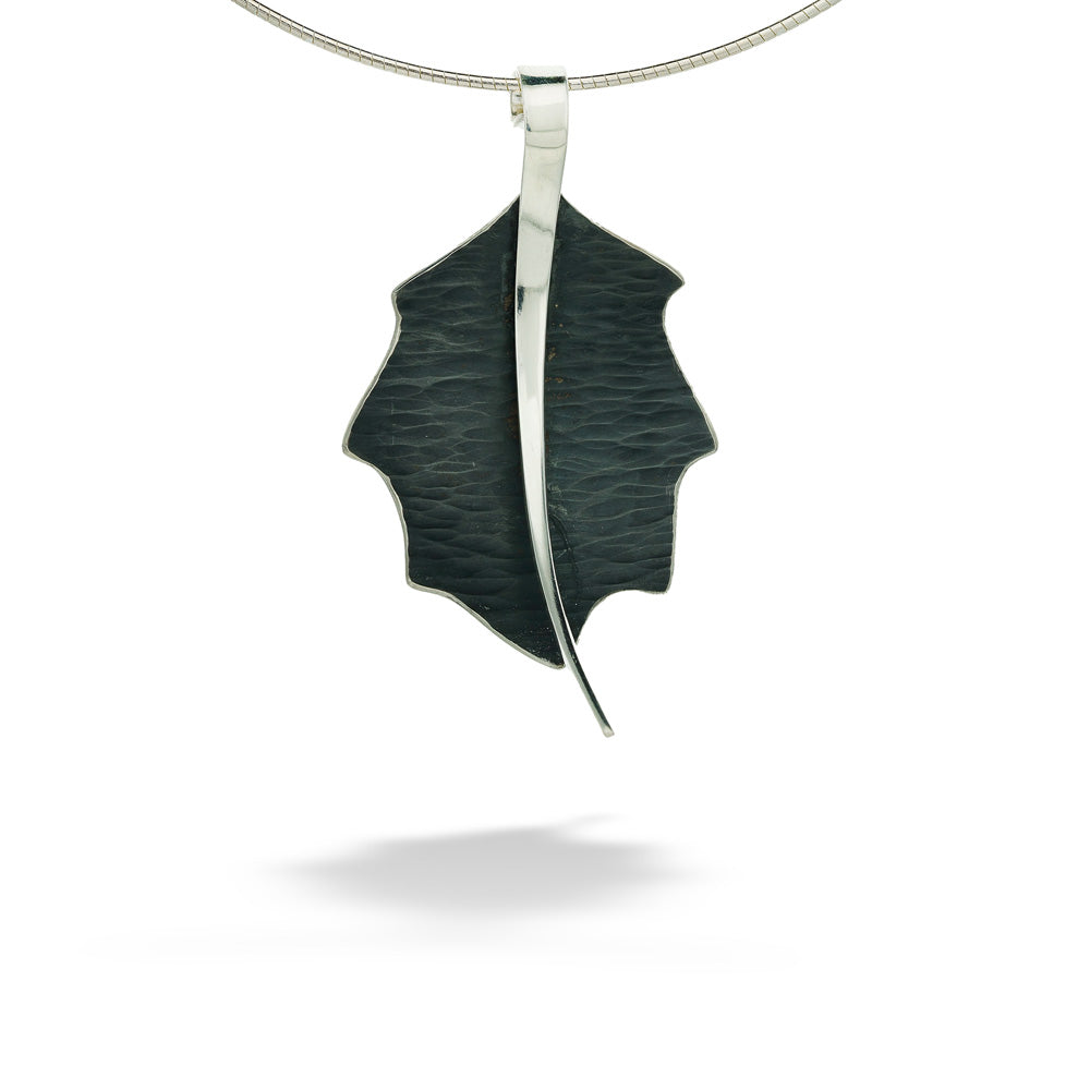 Oxidized Sterling Silver Oak Leaf Necklace by Melanie Considine
