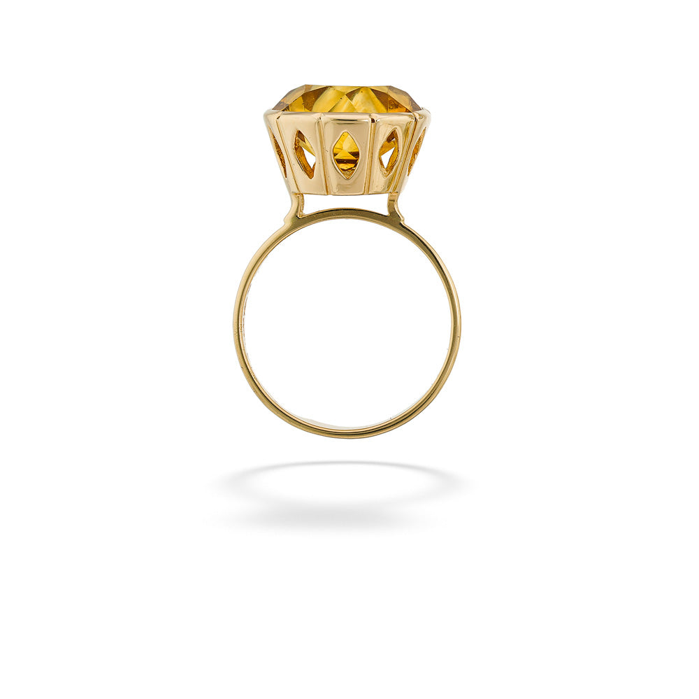 Bezel Set Citrine Solitaire Ring