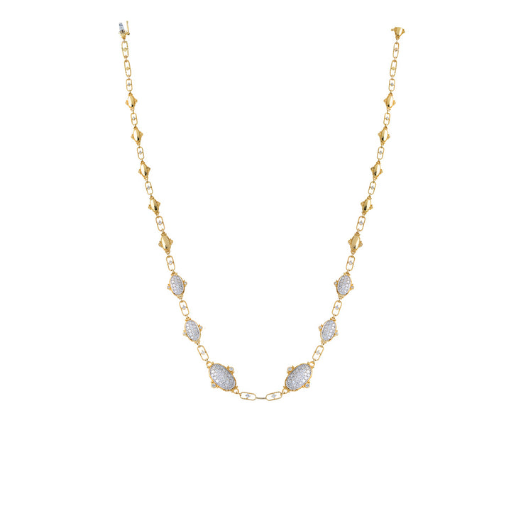 Gold necklace with gemstone accents on a white background Diamond Drop Necklace