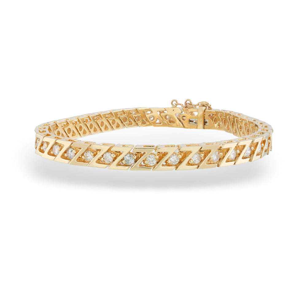 "Z" Link Diamond Tennis Bracelet 