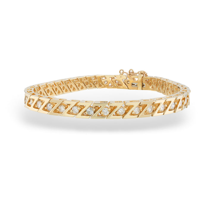 "Z" Link Diamond Tennis Bracelet 