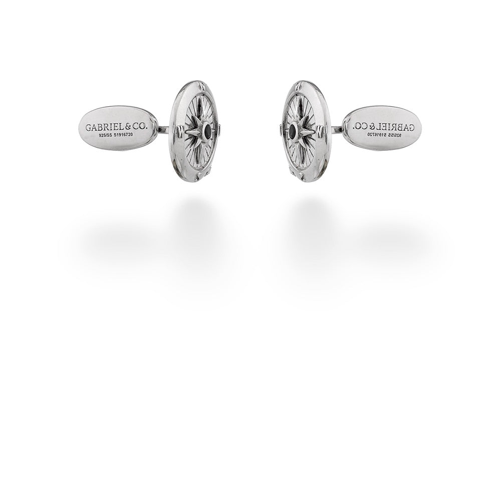 Compass Cufflinks with Black Spinel by Gabriel & Co.