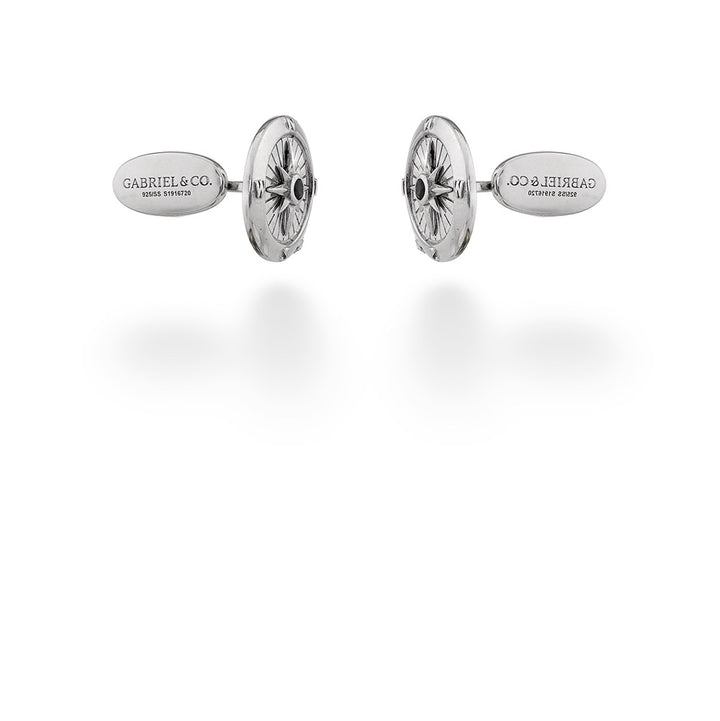 Compass Cufflinks with Black Spinel by Gabriel & Co.