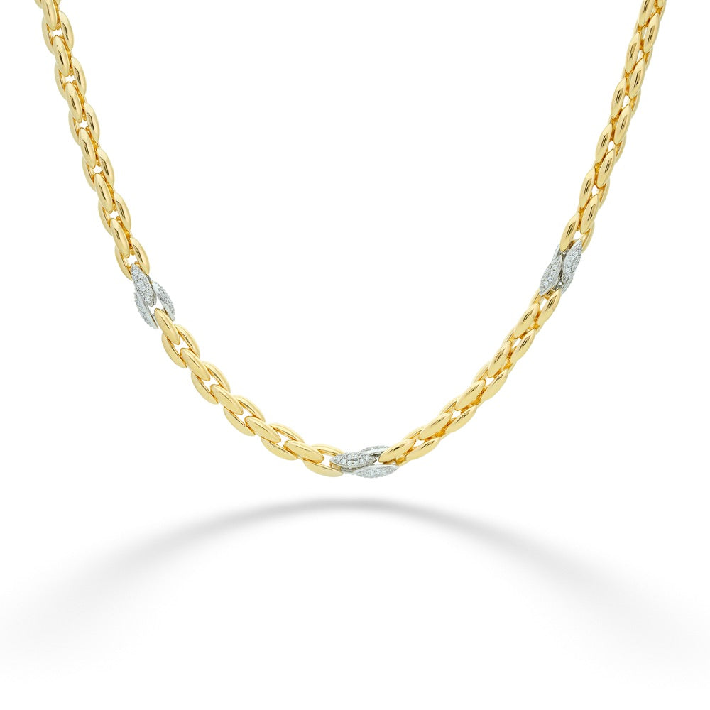 Fancy Link Necklace with Cubic Zirconium by Miss Mimi 