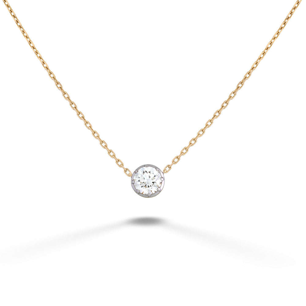 Round Lab Grown Diamond Solitaire Necklace by Miss Mimi
