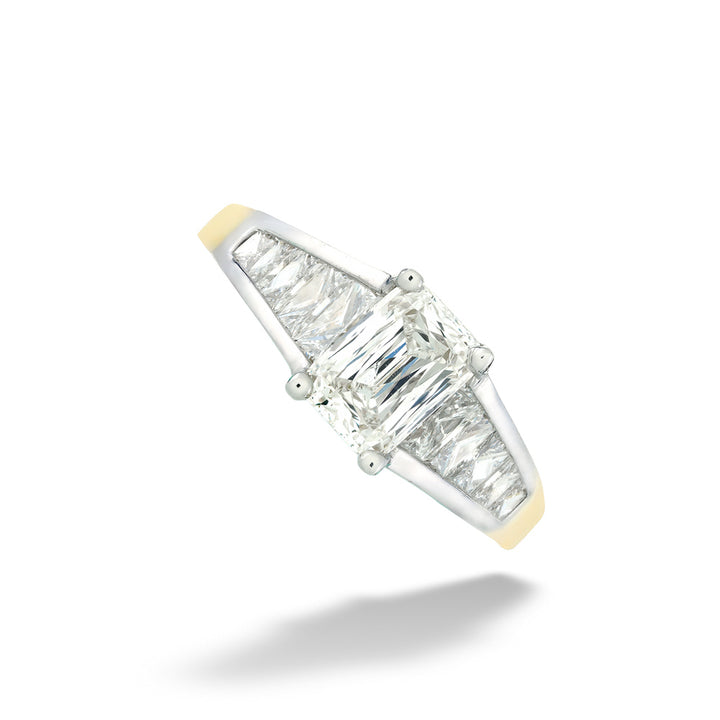 14K Yellow and White Gold Graduated Diamond Ring