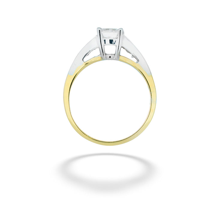 14K Yellow and White Gold Graduated Diamond Ring