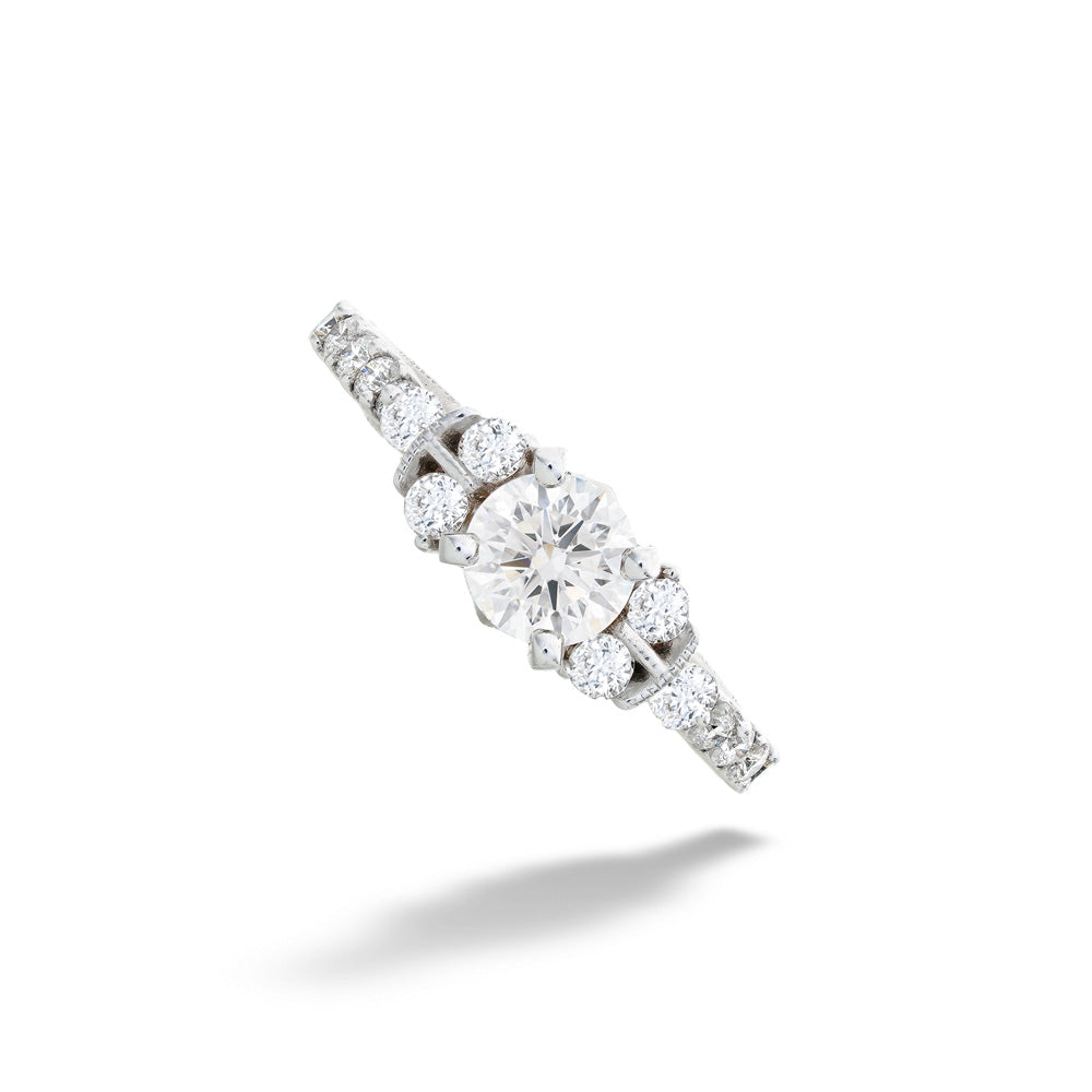 0.50ct Round Center Diamond and 0.40tdw Side Diamond Ring