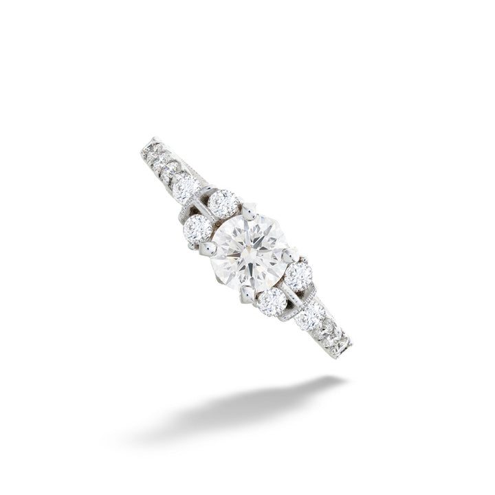 0.50ct Round Center Diamond and 0.40tdw Side Diamond Ring