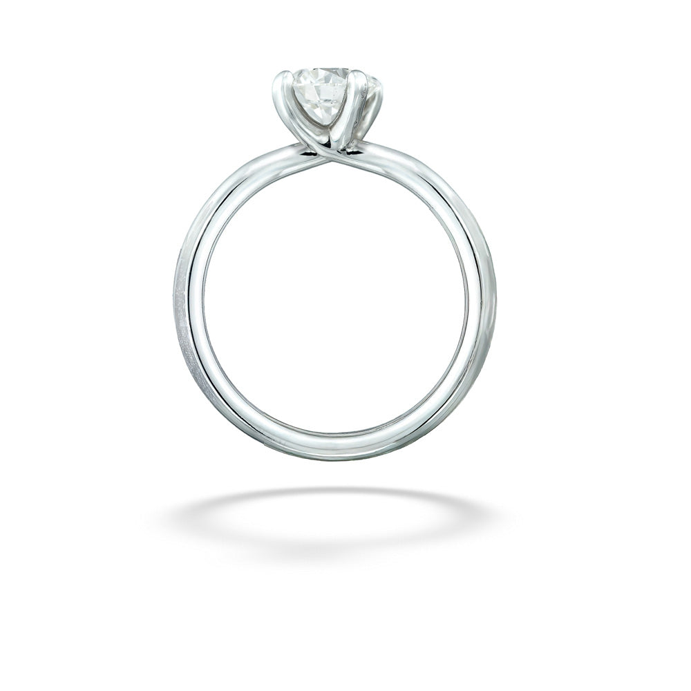 14K White Gold Diamond Solitaire Engagement Ring