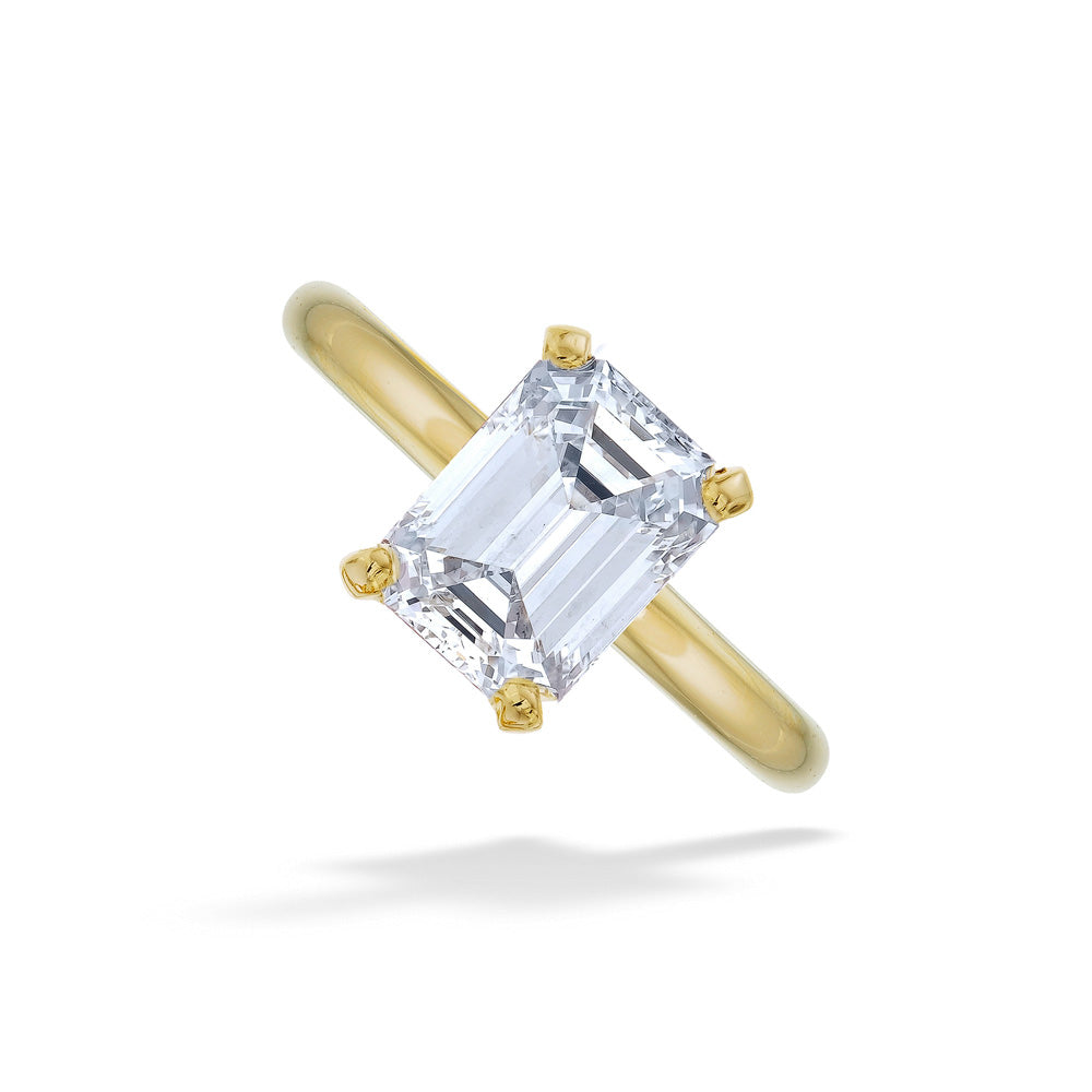 Two-Tone Mounting Set with 2.01ct I VVS1 Emerald Cut Diamond