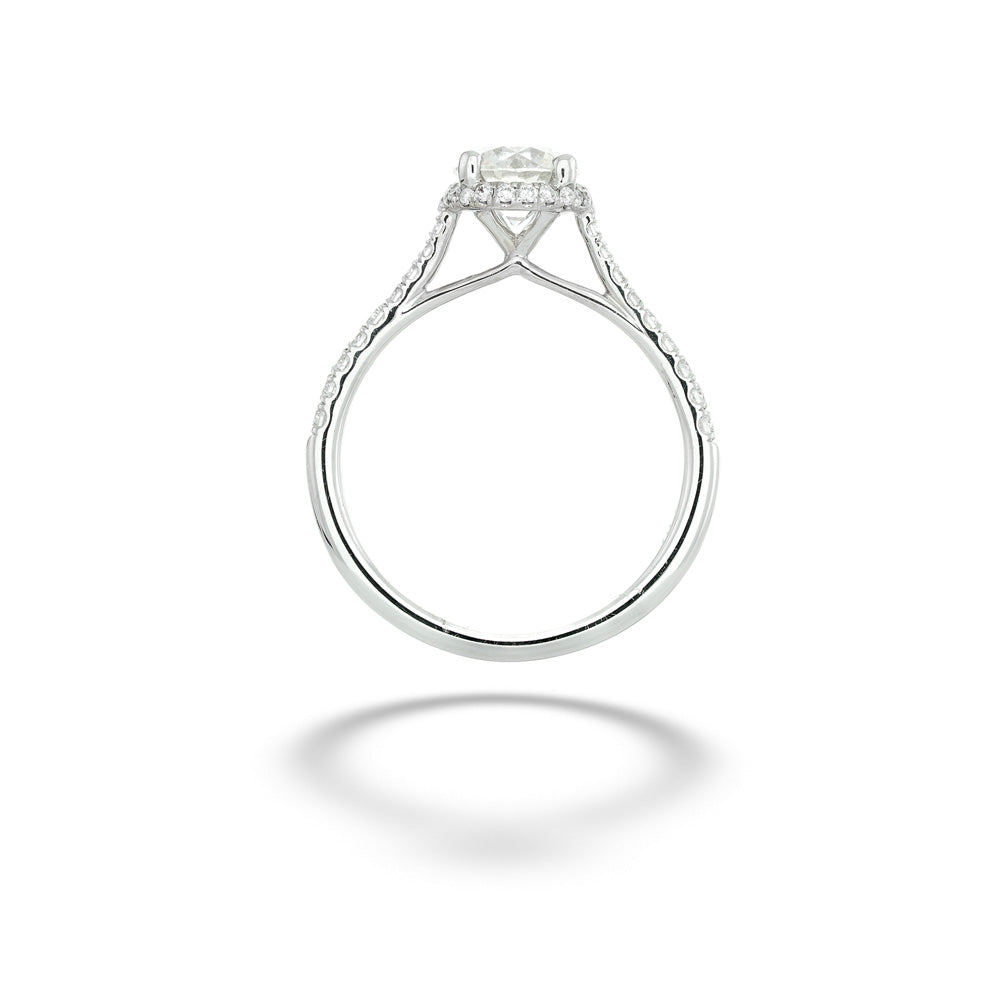 Silver ring with a diamond on a white background 1.01ct Round Center Diamond Ring by Coast