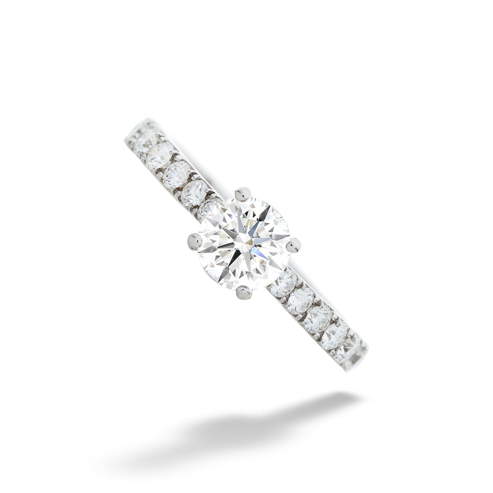 0.91ct Round Diamond Center Semi-Mount Ring