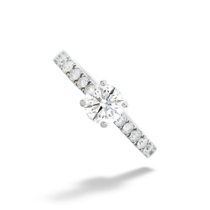 0.91ct Round Diamond Center Semi-Mount Ring