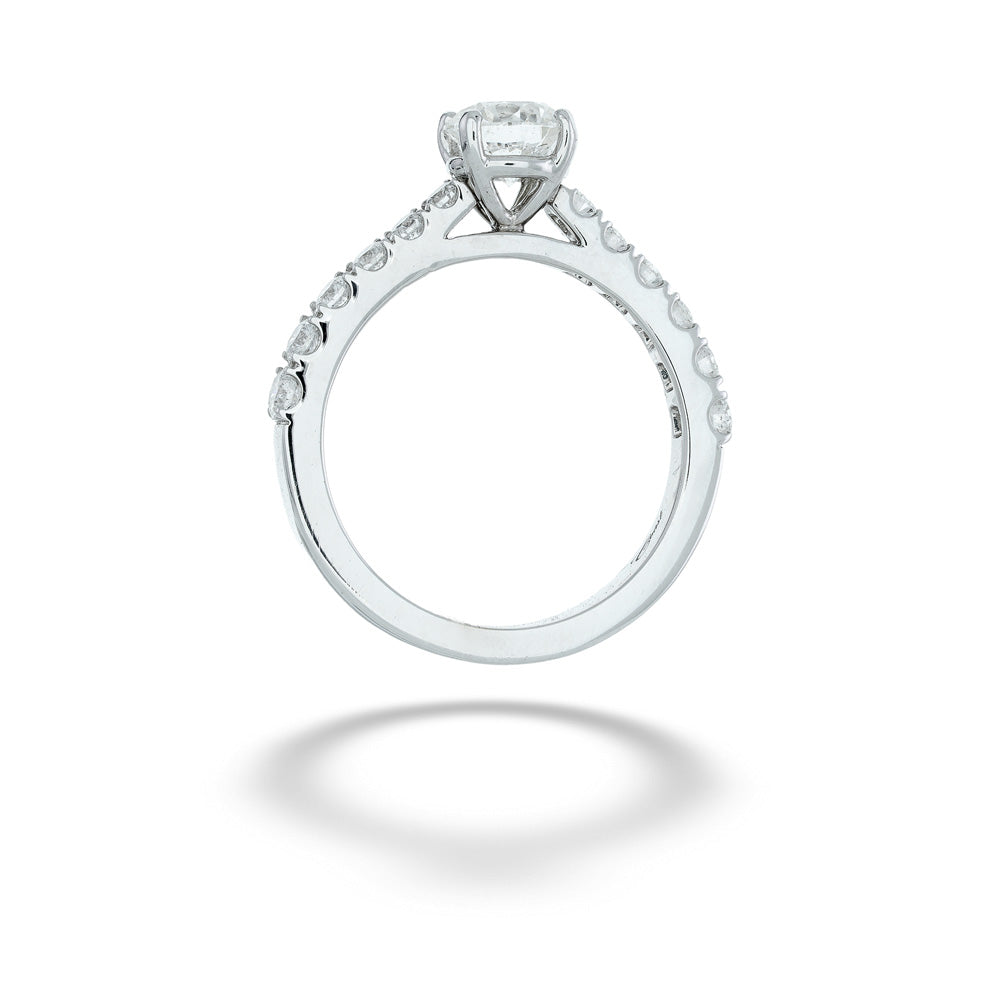 Diamond ring with a white background 0.91ct Round Diamond Center Semi-Mount Ring