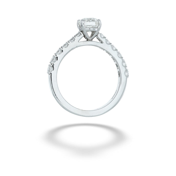 Diamond ring with a white background 0.91ct Round Diamond Center Semi-Mount Ring