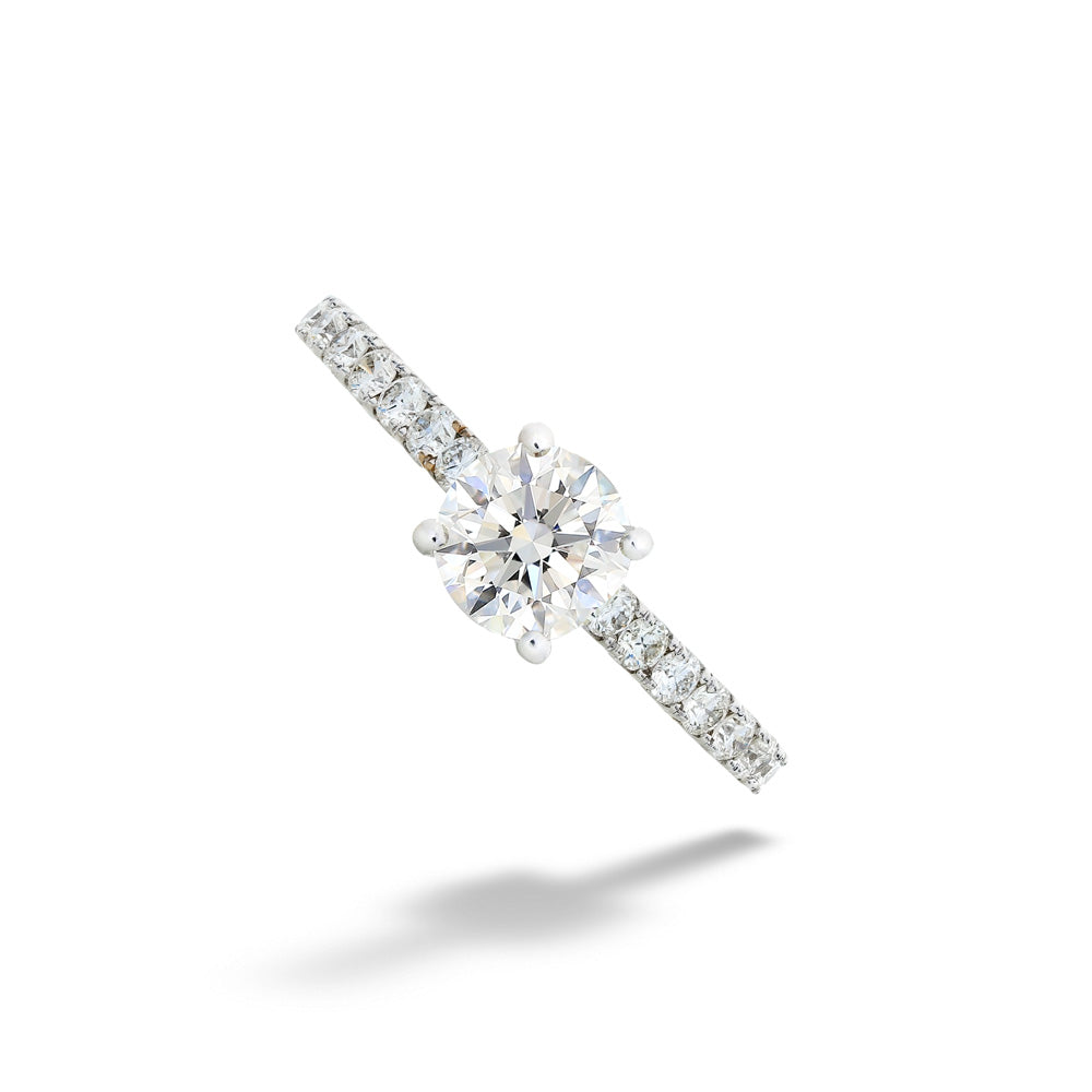 0.90ct J SI1 Round Diamond Center Ring