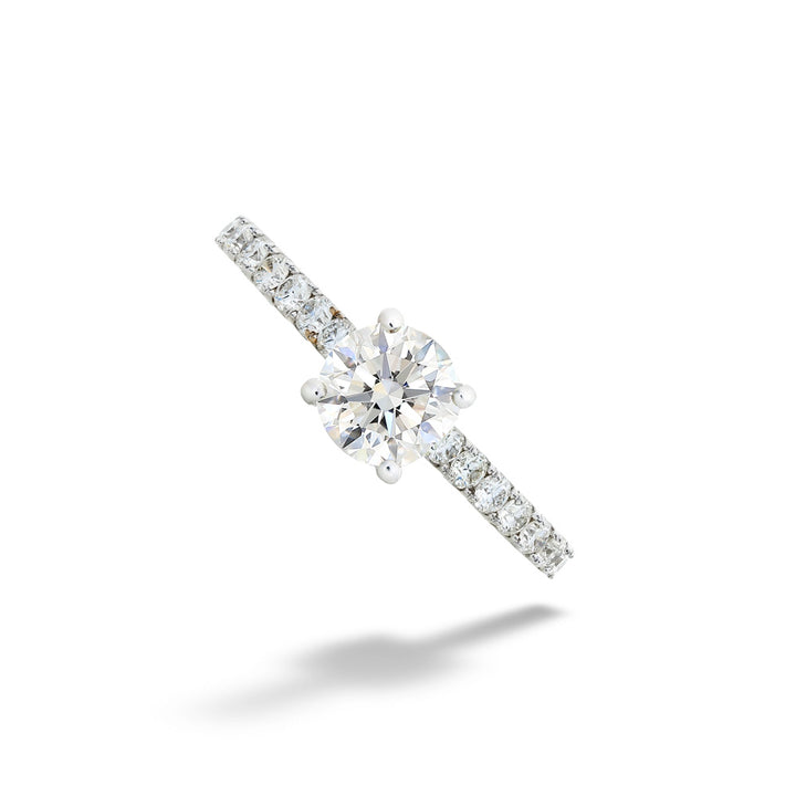 0.90ct J SI1 Round Diamond Center Ring