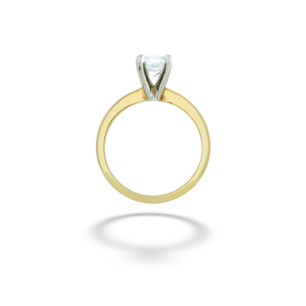 Gold ring with a diamond on a white background 0.51ct Round Diamond Solitaire Ring